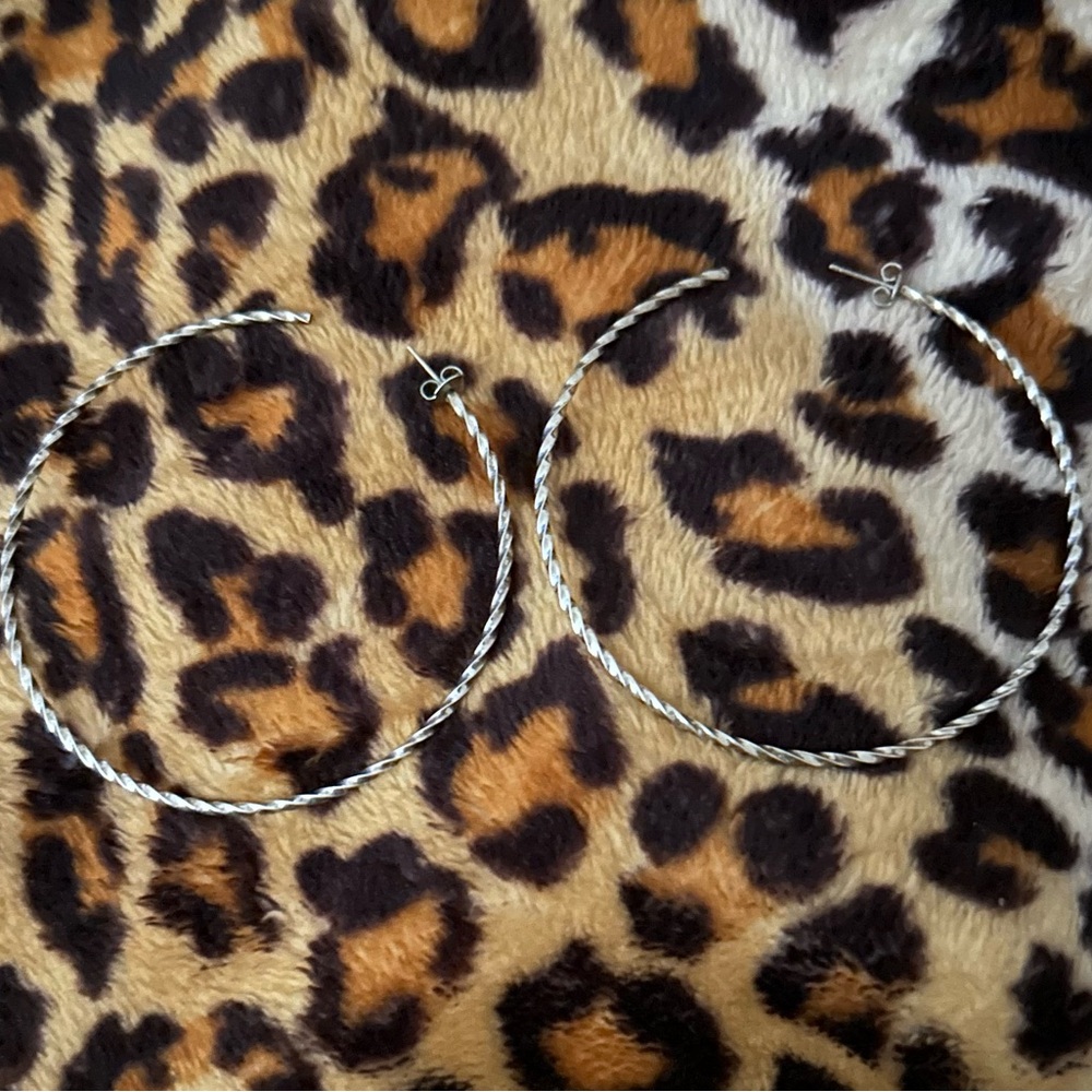 Melinda Maria Silver Twisted Hoop Earrings